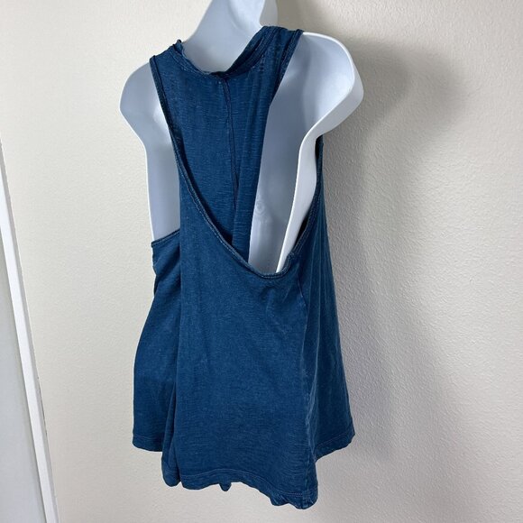 Anthroplogie Pilcro Twist-Back Tank Top Womens S Blue Relaxed Fit Patchwork NEW - Picture 6 of 16